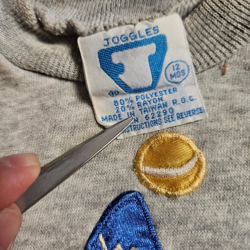 Vintage Joggles Circus Clown Juggling Dog Seal Sweatsuit Set Baby 12 Mos Kidcore